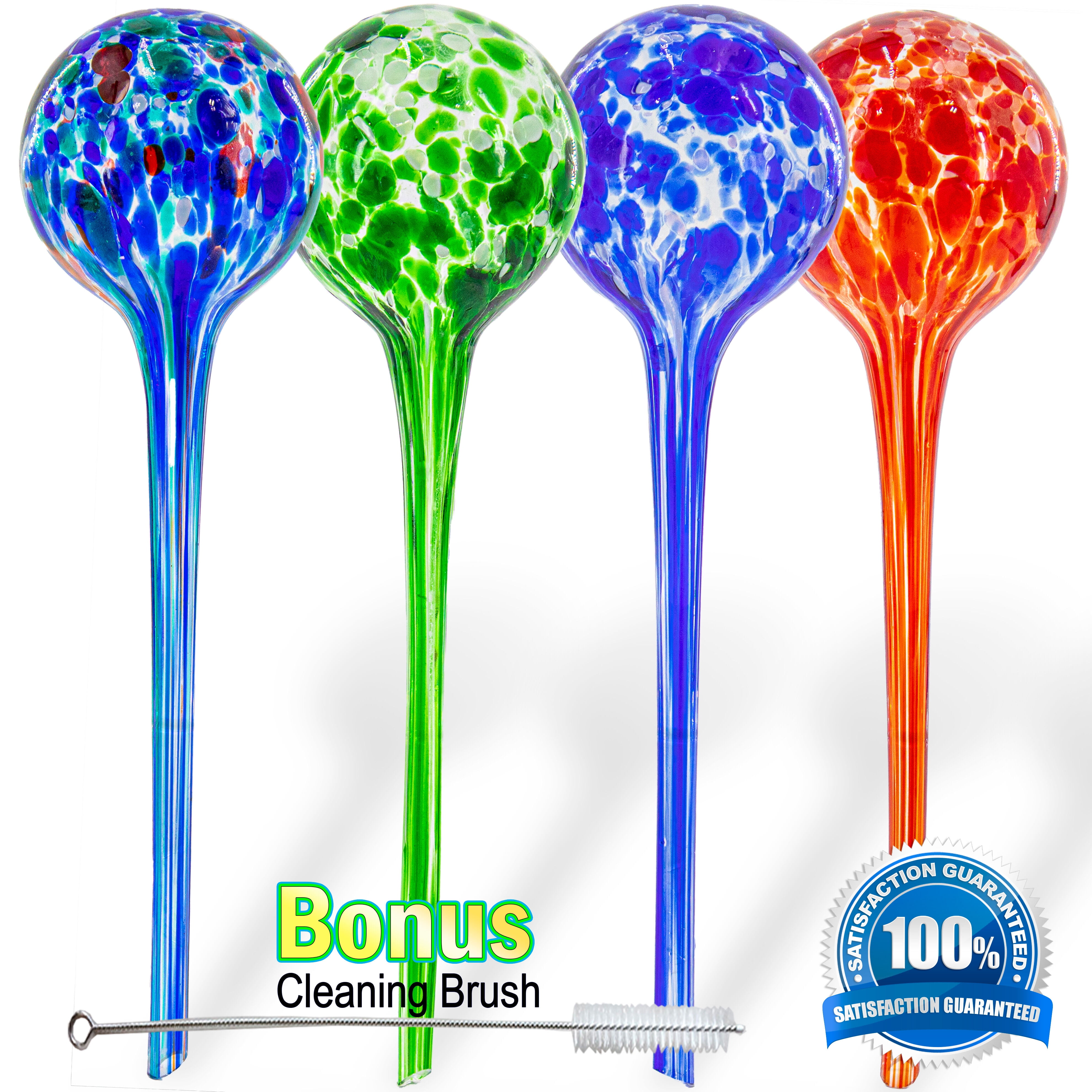 Aqua Plant Watering Globes - Automatic Self Watering Plant Glass Ball Bulbs - Indoor Outdoor Use - Perfect Potted Flowers, Houseplants, Herbs - Or