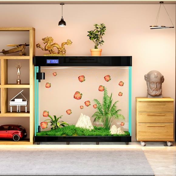 Large Aquarium 111 Gallon Home Thermostatic Fish Tank (Black)