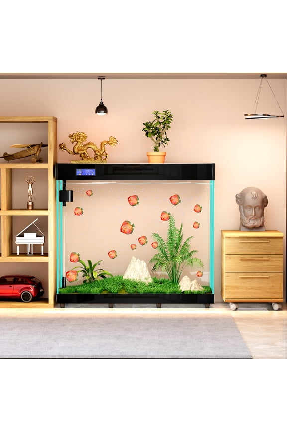 Large Aquarium 111 Gallon Home Thermostatic Fish Tank (Black)