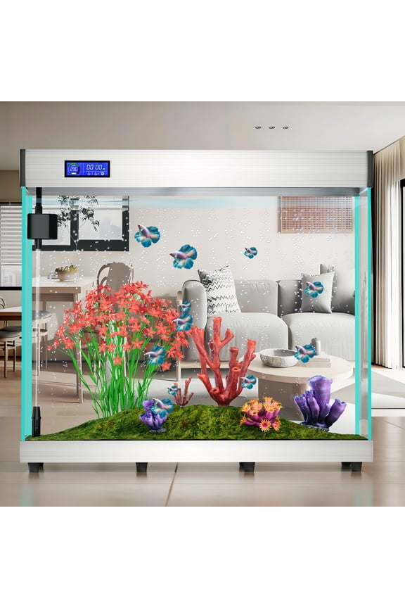 Large Aquarium 111 Gallon Home Thermostatic Fish Tank (Silver)