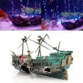 thumbnail image 1 of Large Aquarium Decoration Boat Aquarium Ship Air Split Shipwreck Fish Tank Decor, 1 of 9