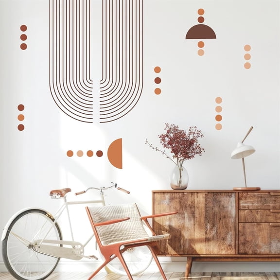 Large Arch Wall Decal Boho Arch Wall Stickers Geometric Line Sticker Minimalist Art Modern Sticker Abstract Geometric Peel and Stick Decals for Bedroom Living Room Decor