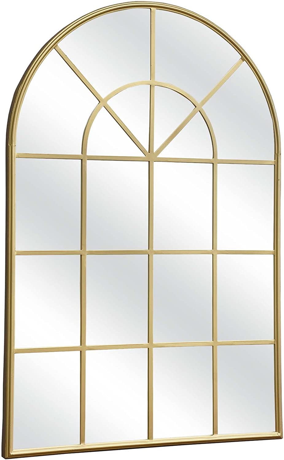 Large Arched Metal Framed Wall MirrorFarmhouse Windowpane Oversized