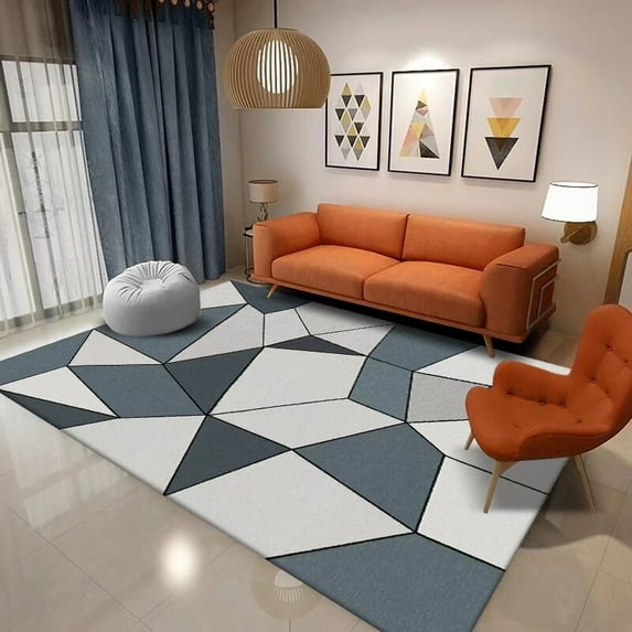Large Area Living Room ration Carpet Simple Geometric Bedroom Rug Modern Classic Home Mat Anti Slip