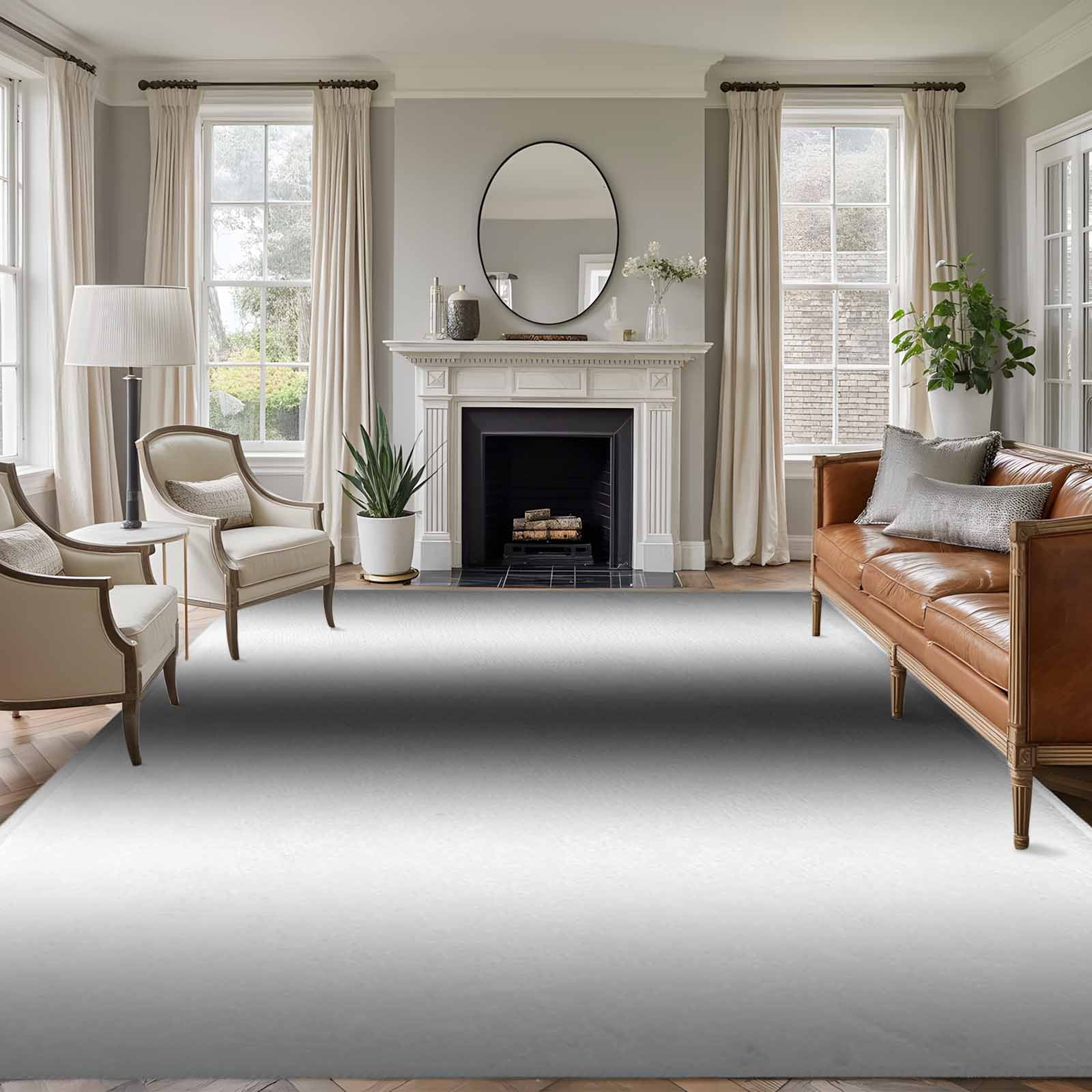 Large Area Rug 6'x9', Dark Grey White Non-slip Runner Carpet for Living Room/Bedroom/Office, Farmhouse Ombre Color Modern Simple Outdoor Indoor Rectangle Area Rugs Floor Mat for Kitchen/Dining Room