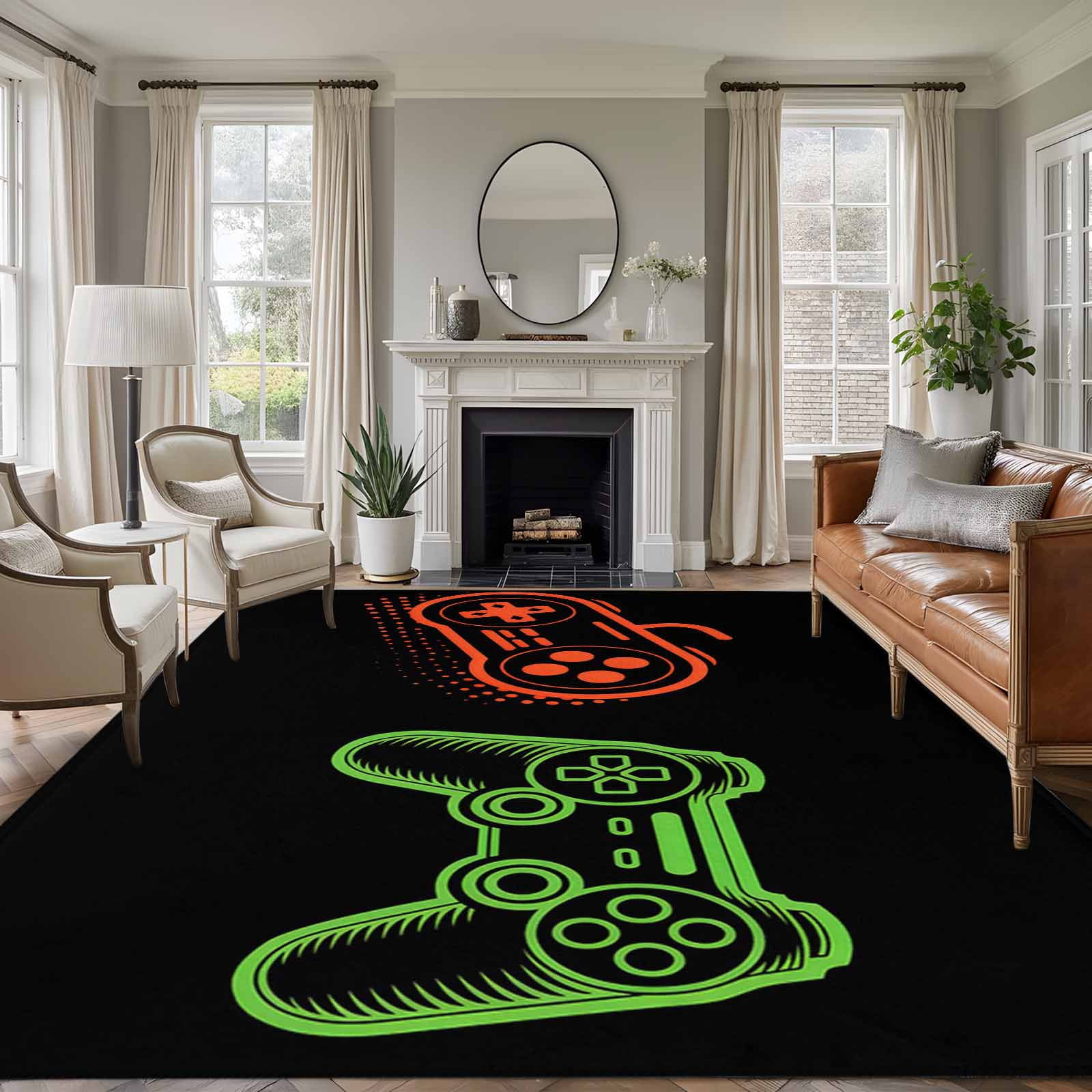 Large Area Rug 6'x9', Game Controller Non-slip Runner Carpet for Living ...