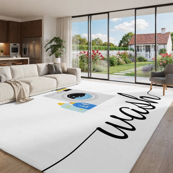Large Area Rug 6x9ft, Laundry Room Runner Rug Non Slip for Living Room ...