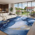 Large Area Rug 6x9ft, Marble Blue Runner Rug Non Slip for Living Room ...