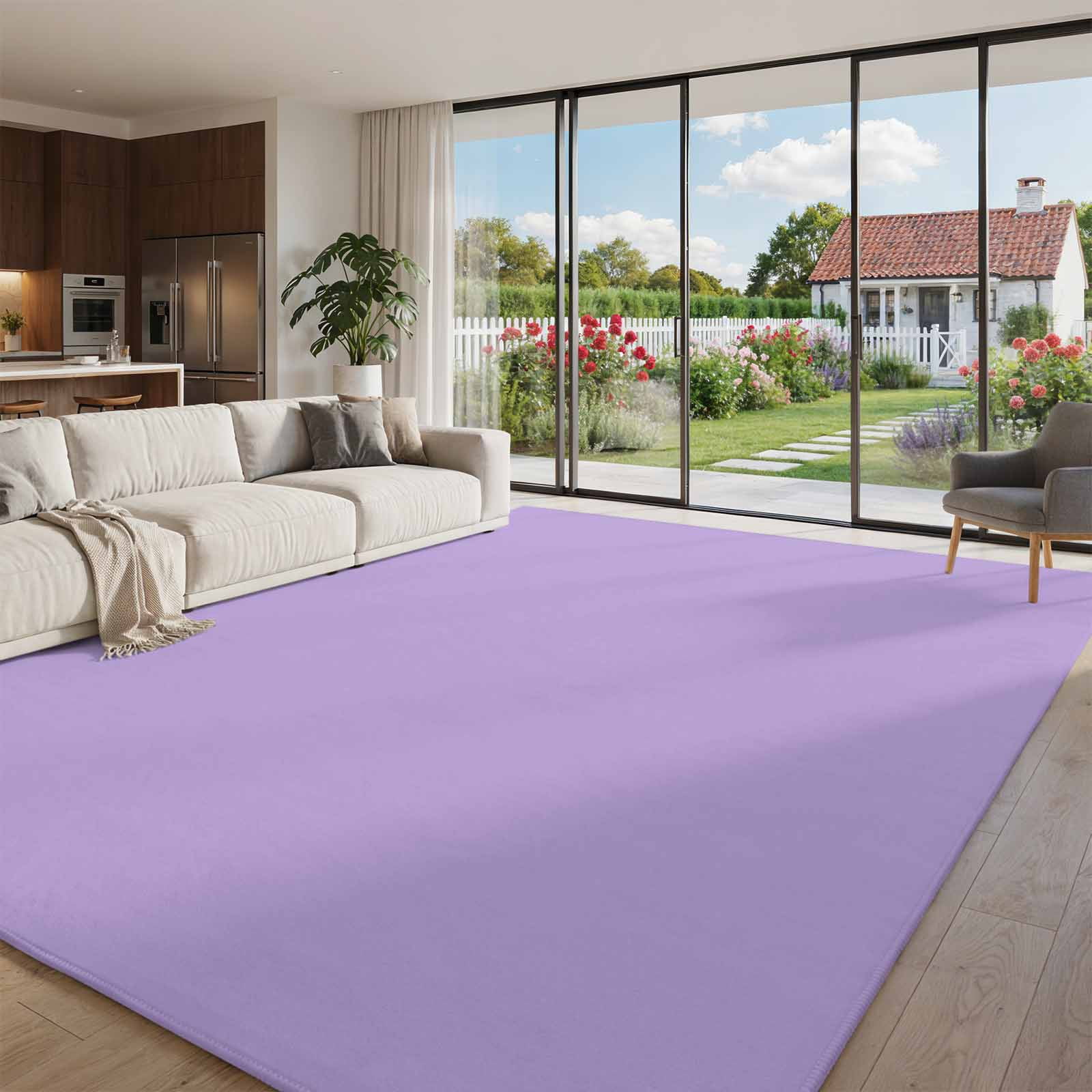 Large Area Rug 6x9ft, Purple Runner Rug Non Slip for Living Room ...