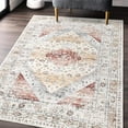 thumbnail image 1 of Large Area Rug 8x10 Washable Non Slip Vintage Floor Carpet Ultra Thin Soft Distressed Floral Living Room Rug Medallion Print Non Shedding Throw Rug for Nursery Playroom Decor, Pink, 1 of 8