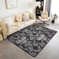 thumbnail image 1 of Large Area Rug Non Slip Carpet 5x7 ft Vintage Indoor Floor Mat Exotic Boho Area Rug Gothic Skull Moth Decorative Rug for Bedroom Living Room, 1 of 6