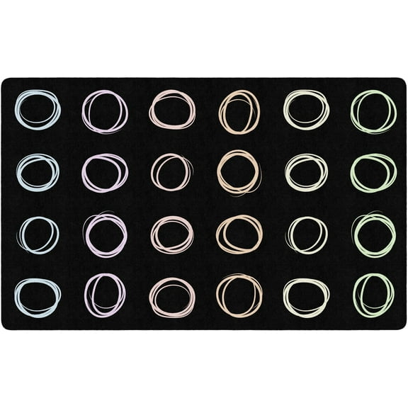 Large Area Rug Washable Rugs for Living Room Comfort Standing Rug 5' x 7' Carpets Circle Sampler Abstract Classroom Educational Area Rug for School, Home, Bedroom, Learning Centers