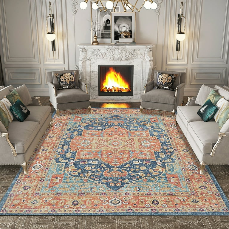 Large Area Rug for Living Room, Non-Slip Floor Carpet Rug Mat Decor for  Doorway Bedroom 