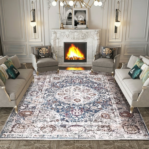 Large Area Rug for Living Room, Non-Slip Floor Carpet Rug Mat Decor for Doorway Bedroom