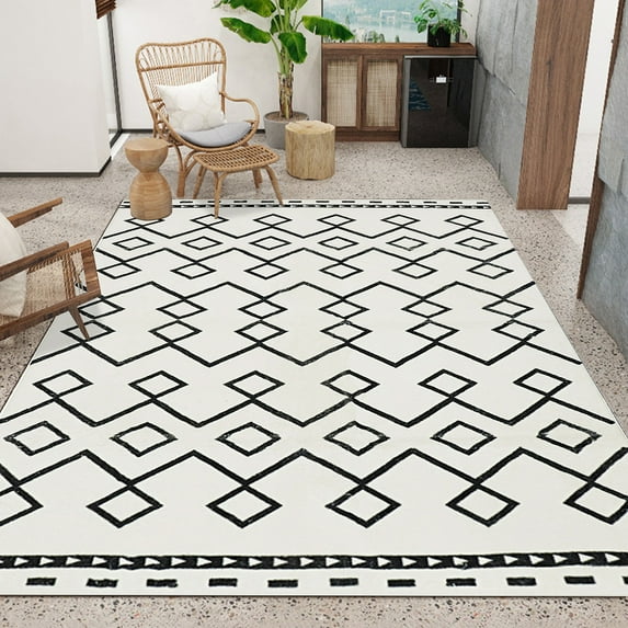Novashion Abstract Modern Area Rug, 5 ft x 7 ft, Non-Slip, Stain-Resistant