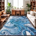 thumbnail image 1 of Large Area Rugs 5'x8', Ocean Blue Octopus Carpet Runner Indoor Outdoor Rugs Home Decor Aesthetic, Nautical Castle Coastal Lighthouse Non Slip Mats Washable Accent Rug for Living Room Bedroom, 1 of 8