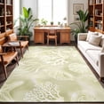 thumbnail image 1 of Large Area Rugs 5'x8', Ocean Shells Carpet Runner Indoor Outdoor Rugs Home Decor Aesthetic, Yellow Green Summer Coastal Starfish Conch Non Slip Mats Washable Accent Rug for Living Room Bedroom, 1 of 8