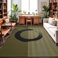 thumbnail image 1 of Large Area Rugs 5'x8', Olive Green Striped Carpet Runner Indoor Outdoor Rugs Home Decor Aesthetic, Black Geometric Vintage Stripes Ombre Non Slip Mats Washable Accent Rug for Living Room Bedroom, 1 of 8