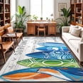 thumbnail image 1 of Large Area Rugs 5'x8', Rustic Beach Carpet Runner Indoor Outdoor Rugs Home Decor Aesthetic, Tropical Surfboard Palm Tree Wooden Grain Non Slip Mats Washable Accent Rug for Living Room Bedroom, 1 of 8