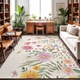 thumbnail image 1 of Large Area Rugs 5'x8', Spring Flowers Carpet Runner Indoor Outdoor Rugs Home Decor Aesthetic, Farmhouse Retro Botanical Floral Butterfly Non Slip Mats Washable Accent Rug for Living Room Bedroom, 1 of 8