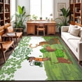 thumbnail image 1 of Large Area Rugs 5'x8', St. Patrick's Day Carpet Runner Indoor Outdoor Rugs Home Decor Aesthetic, Green Lucky Clovers Dog Non Slip Mats Washable Accent Rug for Living Room Bedroom, 1 of 8