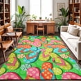 thumbnail image 1 of Large Area Rugs 5'x8', Watercolor Flip Flop Carpet Runner Indoor Outdoor Rugs Home Decor Aesthetic, Ocean Beach Slippers Summer Non Slip Mats Washable Accent Rug for Living Room Bedroom, 1 of 8