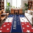 thumbnail image 1 of Large Area Rugs 6'x9', America Flag Carpet Runner Indoor Outdoor Rugs Home Decor Aesthetic, Red Blue White Star Independence Day Non Slip Mats Washable Accent Rug for Living Room Bedroom, 1 of 8
