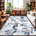 thumbnail image 1 of Large Area Rugs 6'x9', Blue Turtle Coastal Carpet Runner Indoor Outdoor Rugs Home Decor Aesthetic, Nautical Summer Beach Starfish Non Slip Mats Washable Accent Rug for Living Room Bedroom, 1 of 8