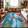 thumbnail image 1 of Large Area Rugs 6'x9', Coastal Tropical Carpet Runner Indoor Outdoor Rugs Home Decor Aesthetic, Summer Oil Painting Parrots Palm Leaves Non Slip Mats Washable Accent Rug for Living Room Bedroom, 1 of 8
