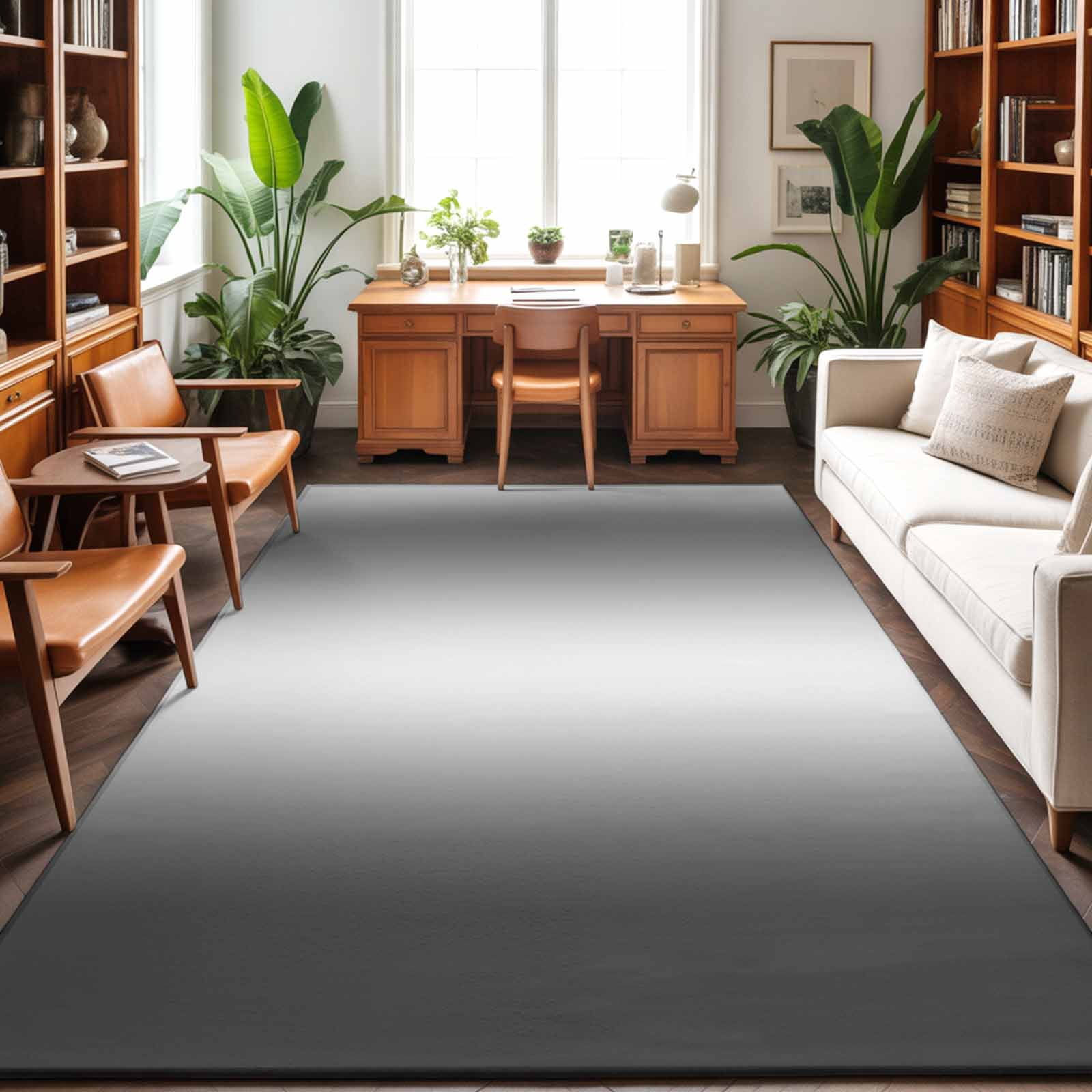 Large Area Rugs 6'x9', Grey White Ombre Carpet Runner Indoor Outdoor Rugs Home Decor Aesthetic, Contemporary Art Abstract Aesthetics Non Slip Mats Washable Accent Rug for Living Room Bedroom