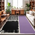 thumbnail image 1 of Large Area Rugs 6'x9', Purple Black Carpet Runner Indoor Outdoor Rugs Home Decor Aesthetic, Farmhouse Striped Modern Abstract Art Non Slip Mats Washable Accent Rug for Living Room Bedroom, 1 of 8