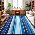 thumbnail image 1 of Large Area Rugs 8'x10', Mexican Style Carpet Runner Indoor Outdoor Rugs Home Decor Aesthetic, Colorful Mexico Stripes Ombre Blue Non Slip Mats Washable Accent Rug for Living Room Bedroom, 1 of 8