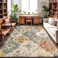 thumbnail image 1 of Large Area Rugs 9'x12', Vintage Boho Carpet Runner Indoor Outdoor Rugs Home Decor Aesthetic, Chic Farmhouse Neutral Morocco Geometric Non Slip Mats Washable Accent Rug for Living Room Bedroom, 1 of 8