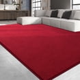 thumbnail image 1 of Large Area Rugs For Living Room Bedroom  4x6 Feet Burgundy Red Rug Minimalist Modern Shag Soft Thick Memory Foam Indoor Carpet Non-slip Washable Dorm Home Decor, 1 of 8