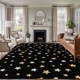 thumbnail image 1 of Large Area Rugs for Living Room Bedroom, Black Stars Modern 8'x10' Rug Washable Carpet Runner Indoor Outdoor, Yellow White Star Modern Art Non Slip Floor Mats Rug for Kitchen, Patio, 1 of 8