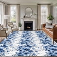 thumbnail image 1 of Large Area Rugs for Living Room Bedroom, Blue Floral 8'x10' Rug Washable Carpet Runner Indoor Outdoor, Vintage Farmhouse Garden Flower Leaves Non Slip Floor Mats Rug for Kitchen, Patio, 1 of 8