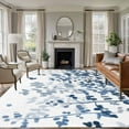 thumbnail image 1 of Large Area Rugs for Living Room Bedroom, Blue Leaves 5'x8' Rug Washable Carpet Runner Indoor Outdoor, Summer Botanical Non Slip Floor Mats Rug for Kitchen, Bathroom, 1 of 8