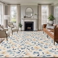 thumbnail image 1 of Large Area Rugs for Living Room Bedroom, Blue Pink Flowers 8'x10' Rug Washable Carpet Runner Indoor Outdoor, Spring Floral Elegant Pastoral Rustic Non Slip Floor Mats Rug for Kitchen, Patio, 1 of 8