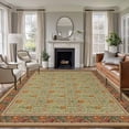 thumbnail image 1 of Large Area Rugs for Living Room Bedroom, Boho Geometric Abstract Floral 6'x9' Rug Washable Carpet Runner Indoor Outdoor, Vintage Ethnic Flower Textured Non Slip Floor Mats Rug for Kitchen, Playroom, 1 of 8