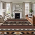 thumbnail image 1 of Large Area Rugs for Living Room Bedroom, Brown Boho 8'x10' Rug Washable Carpet Runner Indoor Outdoor, Vintage Ethnic Tribe Retro Abstract Art Non Slip Floor Mats Rug for Kitchen, Patio, 1 of 8