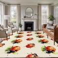 thumbnail image 1 of Large Area Rugs for Living Room Bedroom, Cute Ladybugs 5'x8' Rug Washable Carpet Runner Indoor Outdoor, Spring Botanical Leaves Beige Non Slip Floor Mats Rug for Kitchen, Bathroom, 1 of 8