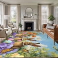 thumbnail image 1 of Large Area Rugs for Living Room Bedroom, Easter Bunnies 6'x9' Rug Washable Carpet Runner Indoor Outdoor, Spring Easter Eggs Garden Floral Non Slip Floor Mats Rug for Kitchen, Playroom, 1 of 8