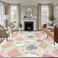 thumbnail image 1 of Large Area Rugs for Living Room Bedroom, Easter Bunny 6'x9' Rug Washable Carpet Runner Indoor Outdoor, Colorful Eggs Spring Leaves Daisy Flowers Non Slip Floor Mats Rug for Kitchen, Playroom, 1 of 8
