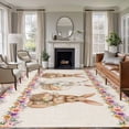 thumbnail image 1 of Large Area Rugs for Living Room Bedroom, Easter Bunny Eggs 5'x8' Rug Washable Carpet Runner Indoor Outdoor, Spring Flowers Rabbits Plants Retro Beige Non Slip Floor Mats Rug for Kitchen, Bathroom, 1 of 8