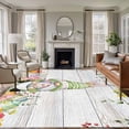 thumbnail image 1 of Large Area Rugs for Living Room Bedroom, Gnomes Easter 8'x10' Rug Washable Carpet Runner Indoor Outdoor, Eucalyptus Spring Floral Eggs Wooden Non Slip Floor Mats Rug for Kitchen, Patio, 1 of 8
