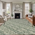 thumbnail image 1 of Large Area Rugs for Living Room Bedroom, Green Floral 5'x8' Rug Washable Carpet Runner Indoor Outdoor, Spring Flowers Pattern Botanical Vintage Non Slip Floor Mats Rug for Kitchen, Bathroom, 1 of 8
