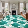 thumbnail image 1 of Large Area Rugs for Living Room Bedroom, Green Geometric Moroccan 5'x8' Rug Washable Carpet Runner Indoor Outdoor, Abstract Art Teal Ombre Modern Non Slip Floor Mats Rug for Kitchen, Bathroom, 1 of 8