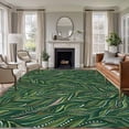 thumbnail image 1 of Large Area Rugs for Living Room Bedroom, Green Leaves 8'x10' Rug Washable Carpet Runner Indoor Outdoor, Spring Watercolor Ethnic Botanical Geometric Non Slip Floor Mats Rug for Kitchen, Patio, 1 of 8