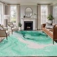 thumbnail image 1 of Large Area Rugs for Living Room Bedroom, Green Marble 6'x9' Rug Washable Carpet Runner Indoor Outdoor, Summer Ocean Wave Green Ombre Non Slip Floor Mats Rug for Kitchen, Playroom, 1 of 8
