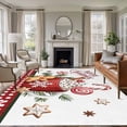 thumbnail image 1 of Large Area Rugs for Living Room Bedroom, Merry Christmas 5'x8' Rug Washable Carpet Runner Indoor Outdoor, Ice Cream Snowflakes Candy Pine Needles Non Slip Floor Mats Rug for Kitchen, Bathroom, 1 of 8